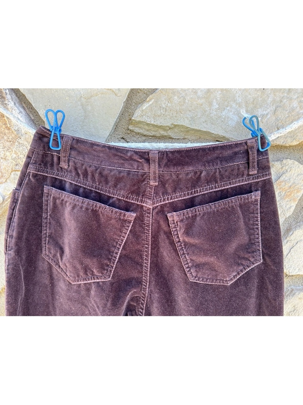 Gloria Vanderbilt Velvet Jeans Size 6 Brown Straight Leg 5 Pocket Excellent - Picture 7 of 8